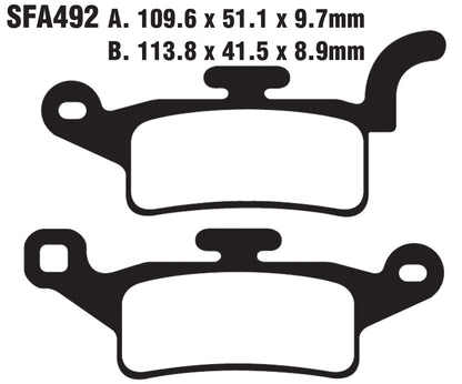 Bremsklötze Bremsbeläge EBC EBC SFA 492 1x Satz (2 Stück)