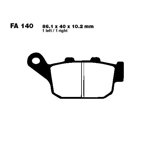 Bremsklötze Bremsbeläge EBC SFAC 140 1x Satz (2 Stück)
