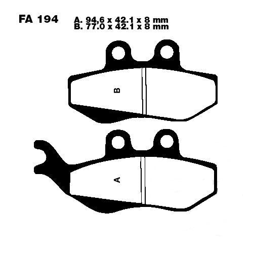 Bremsklötze Bremsbeläge EBC SFAC 194 1x Satz (2 Stück)