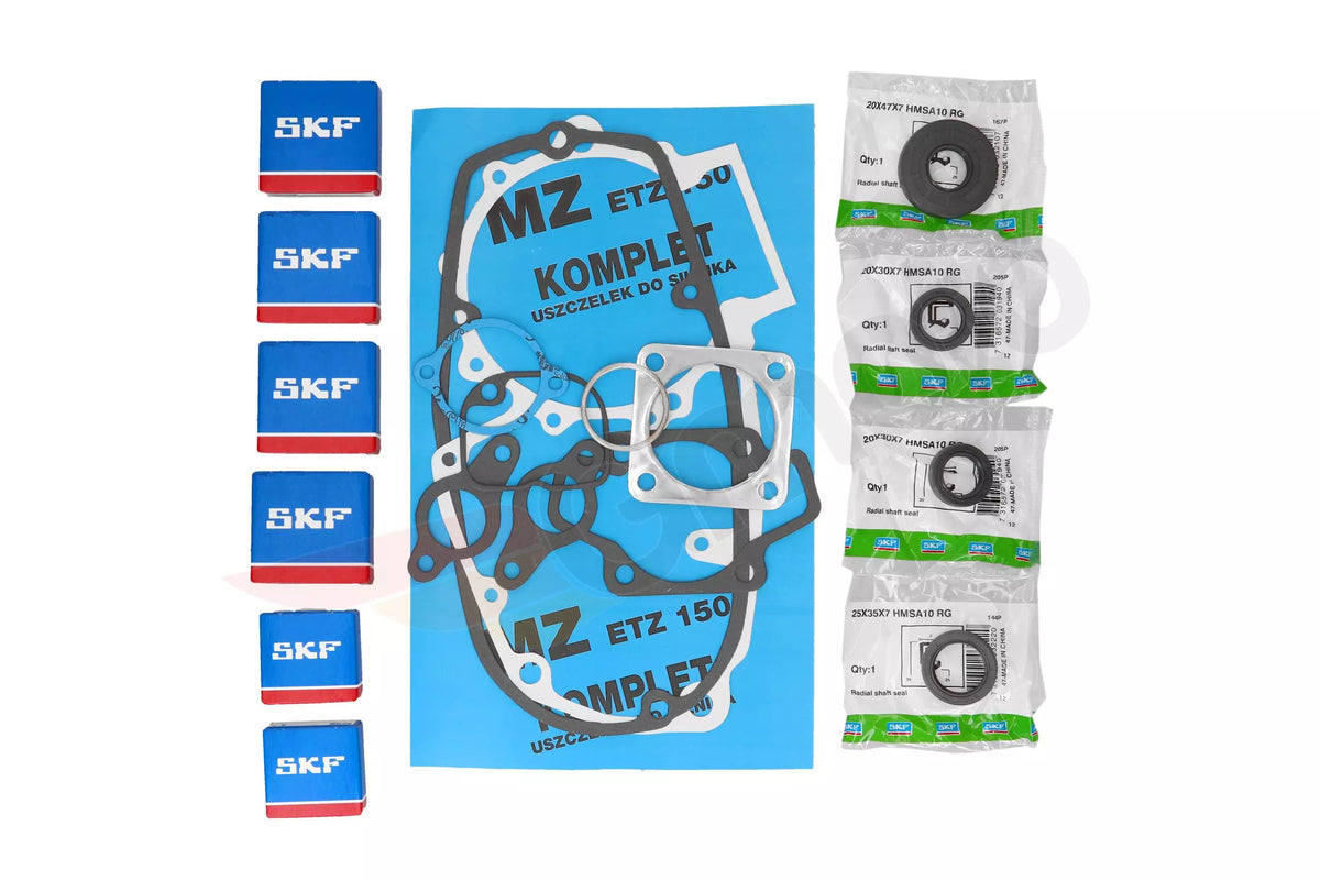 Lagersatz SKF + Simmeringe SKF + Dichtungssatz MZ ETZ 150