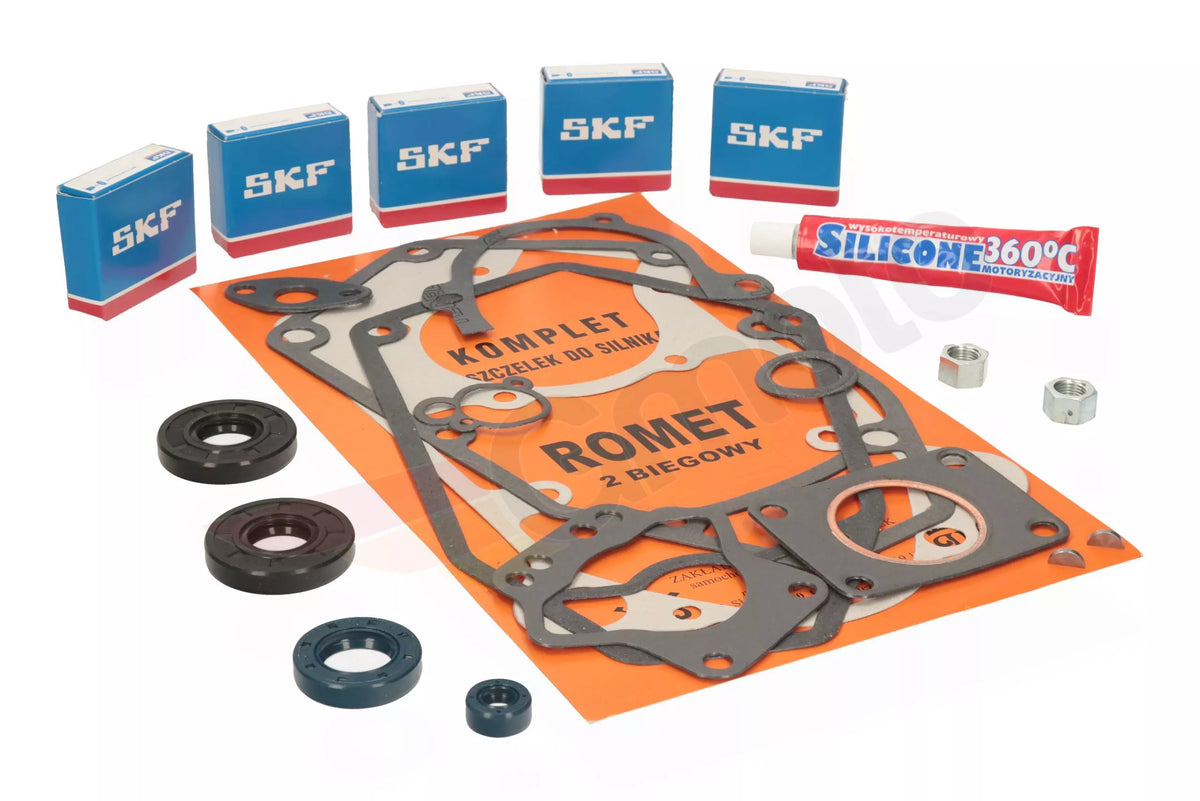 Lagersatz SKF + Simmerringen + Dichtungssatz Romet Zwei-Gang-Getriebe