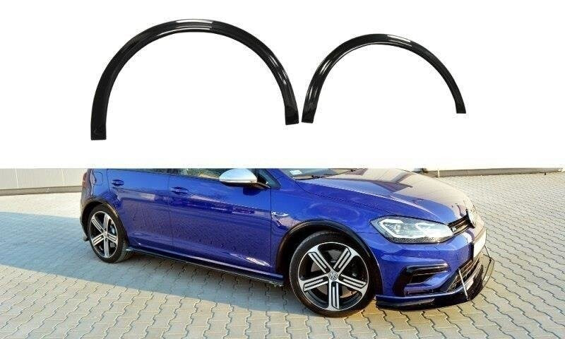 Kotflügelverlängerung Verbreiterung passend für VW Golf R / R-Line Mk7 FL schwarz Hochglanz