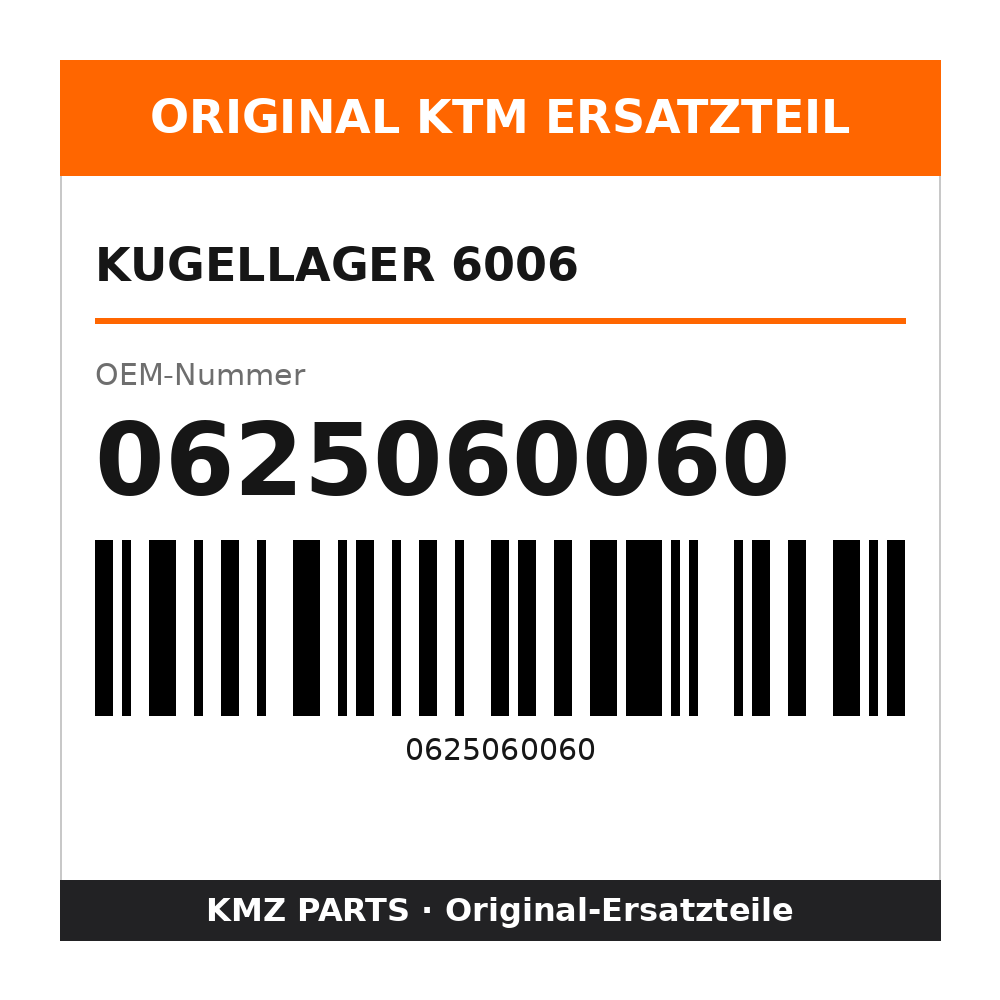KTM Kugellager 6006 0625060060