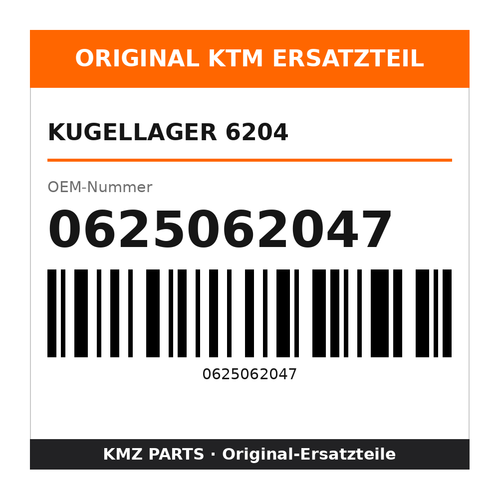 KTM Kugellager 6204 0625062047