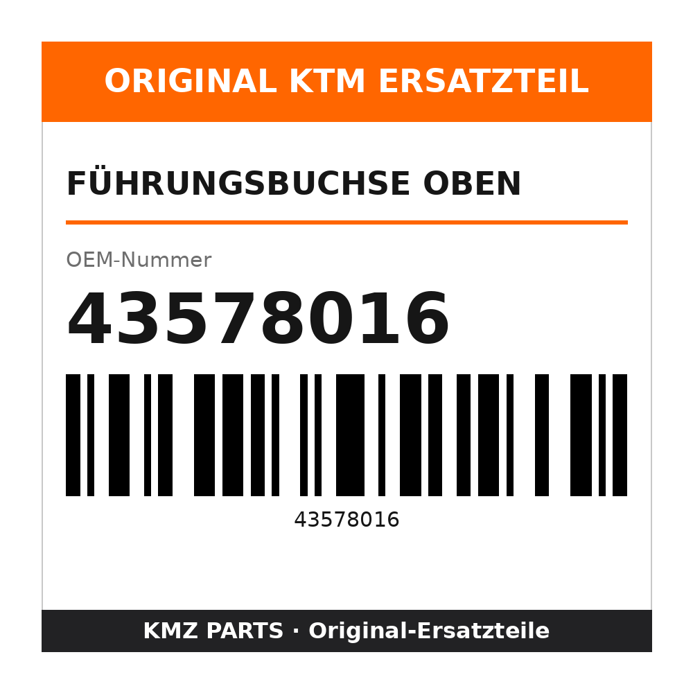 KTM Führungsbuchse oben 43578016