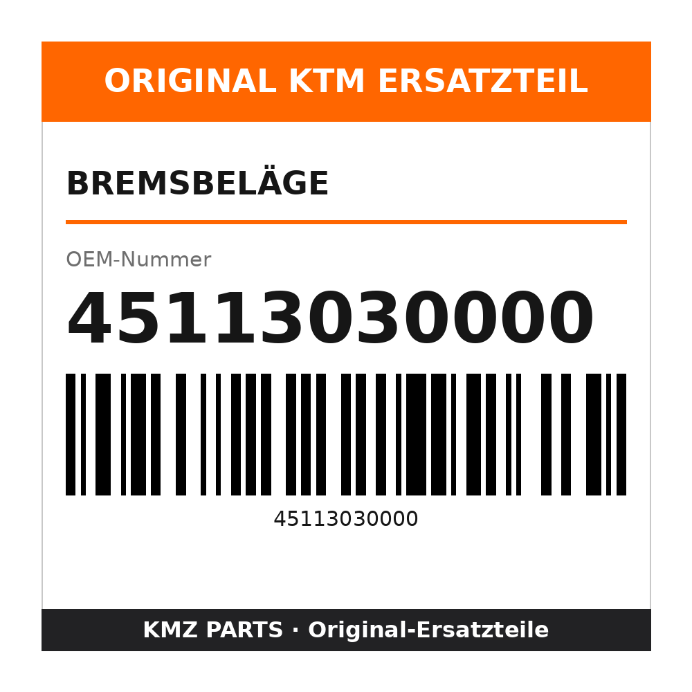 KTM Bremsbeläge 45113030000