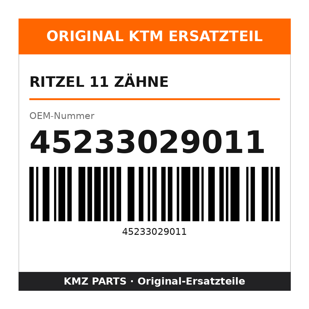 KTM Ritzel 11 Zähne 45233029011