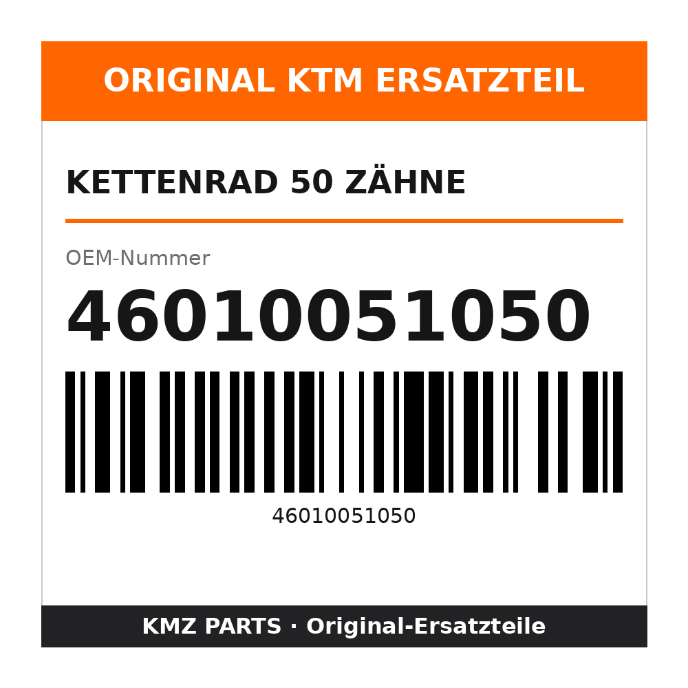 KTM Kettenrad 50 Zähne 46010051050