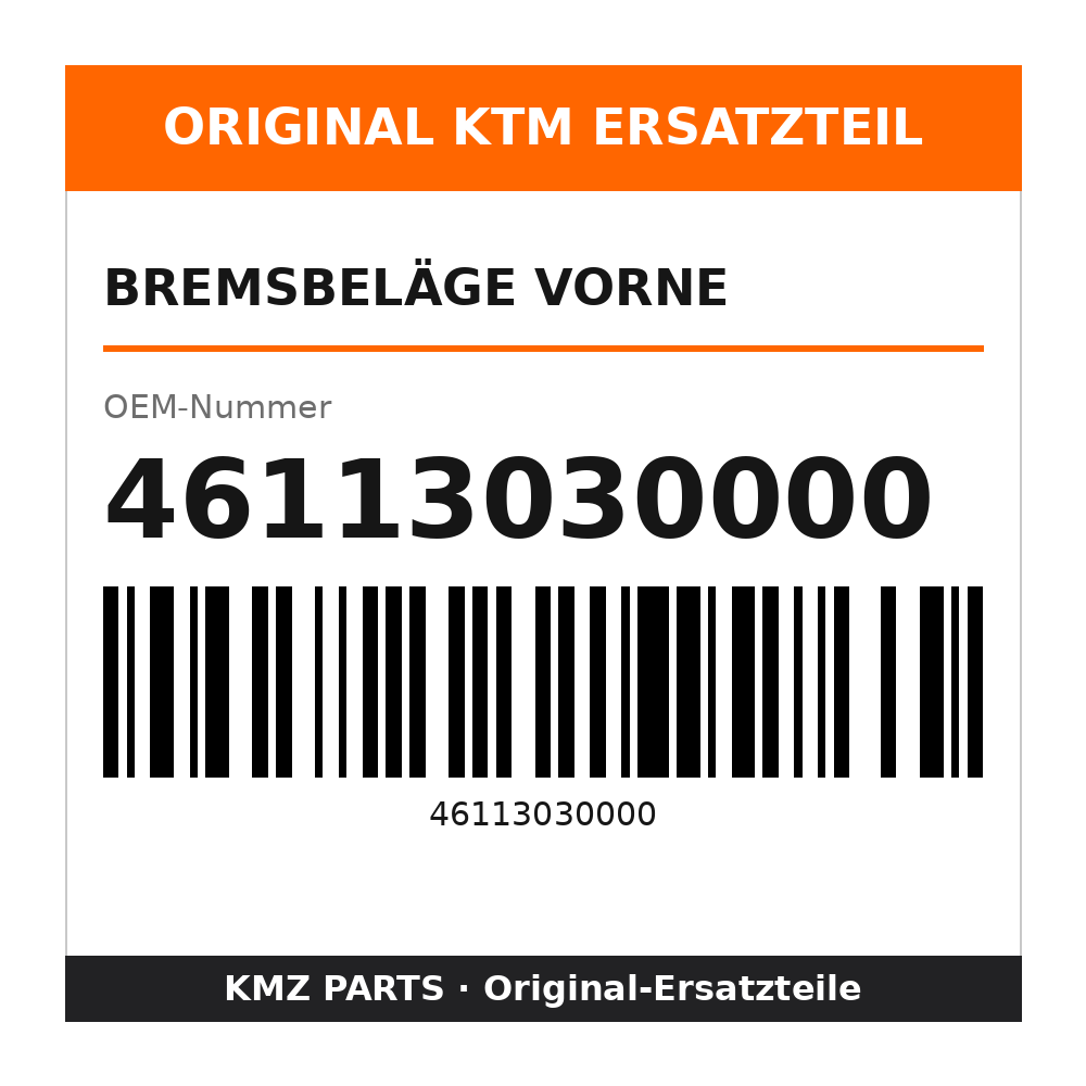 KTM Bremsbeläge vorne 46113030000