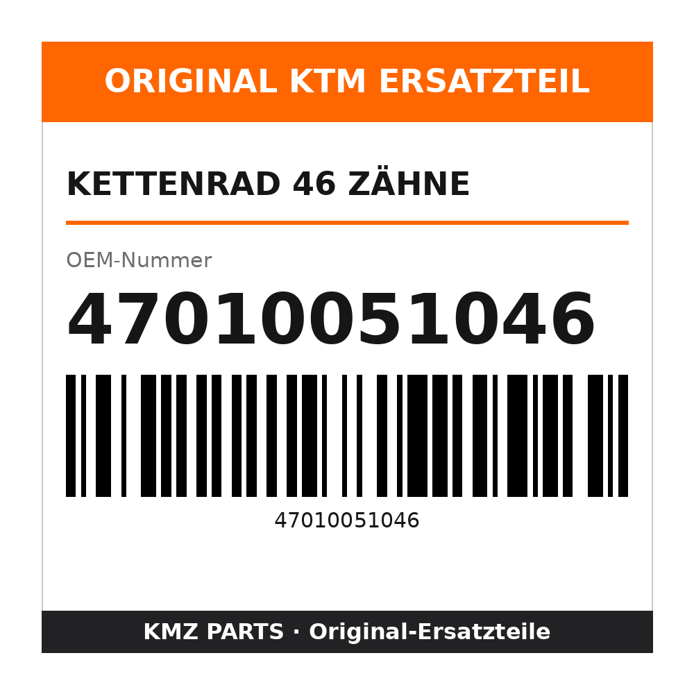 KTM Kettenrad 46 Zähne 47010051046