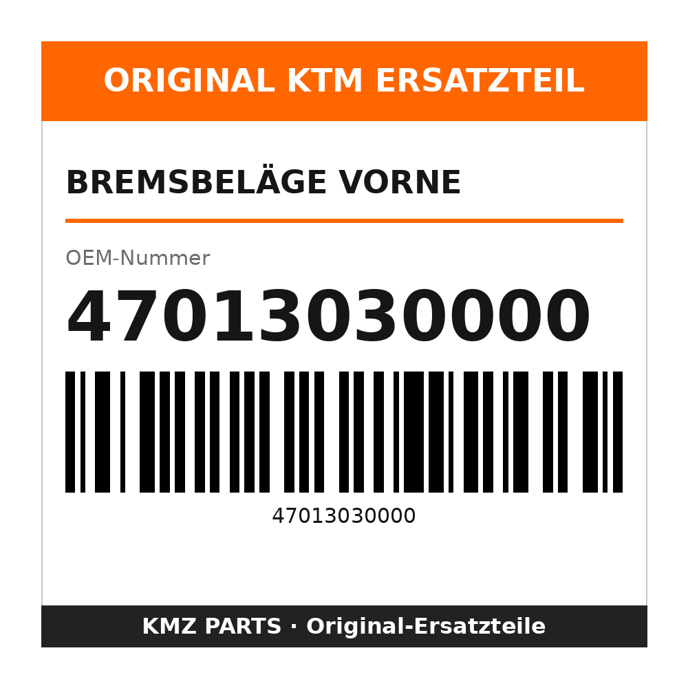 KTM Bremsbeläge vorne 47013030000