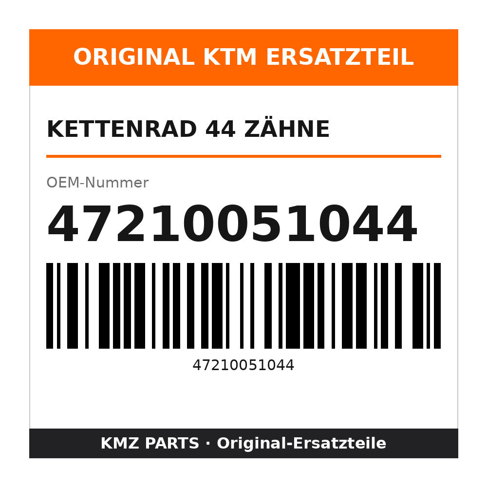 KTM Kettenrad 44 Zähne 47210051044