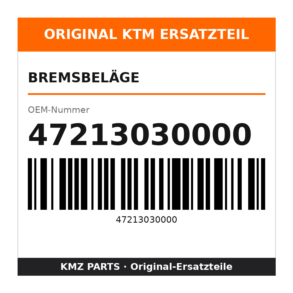 KTM Bremsbeläge 47213030000