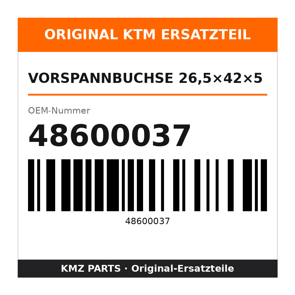 KTM Vorspannbuchse 26,5×42×5 48600037