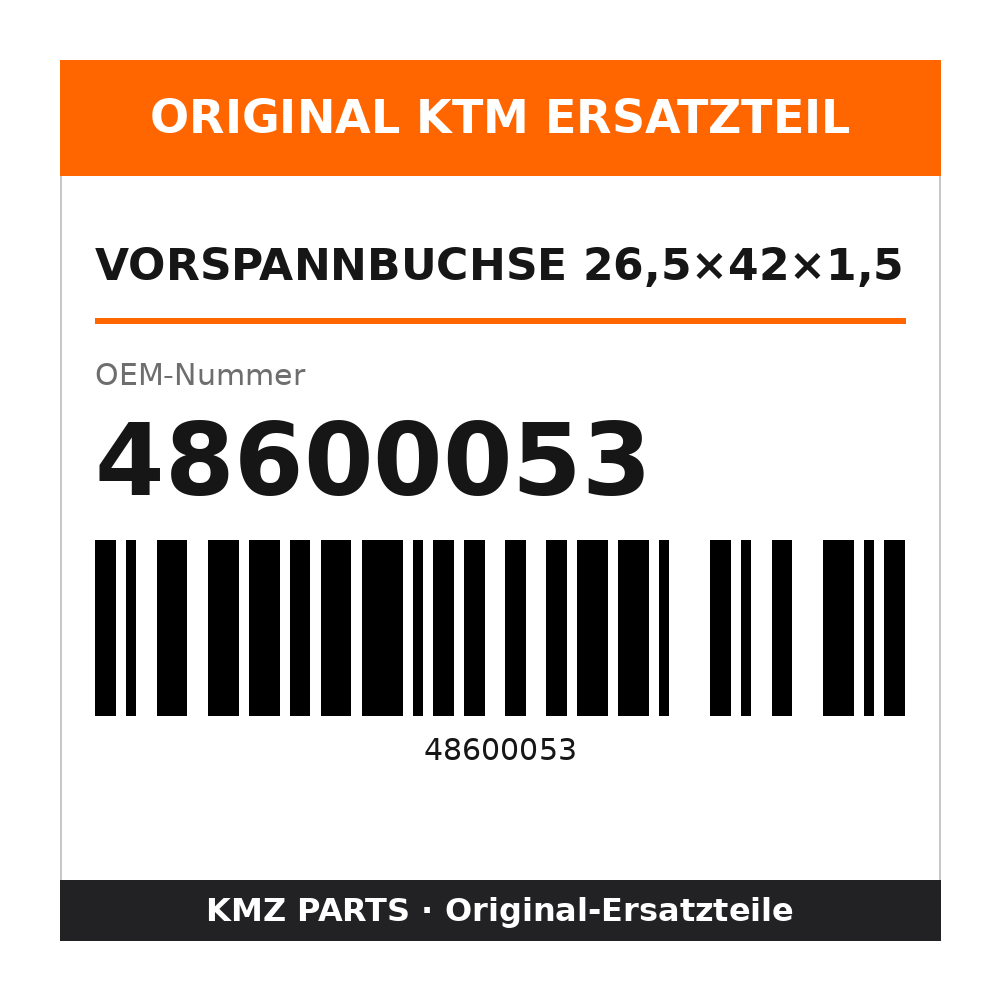 KTM Vorspannbuchse 26,5×42×1,5 48600053