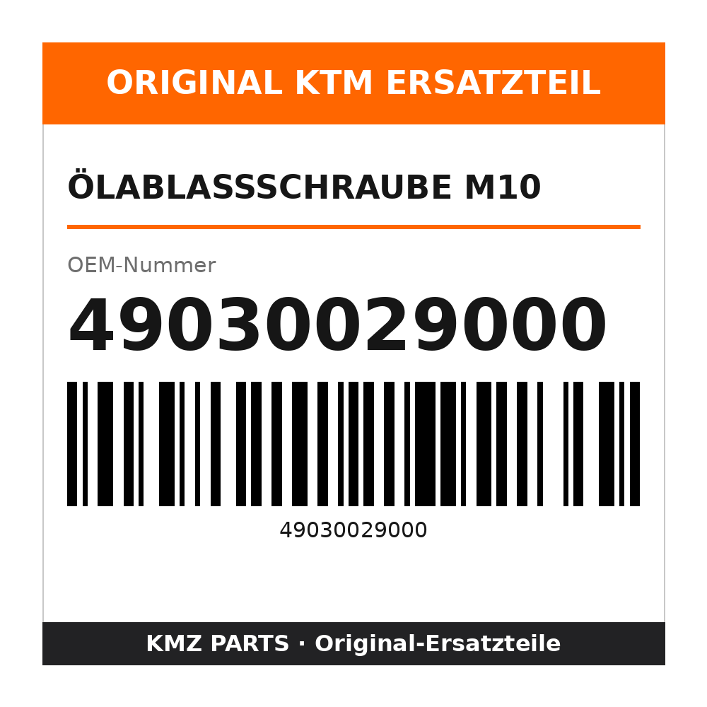 KTM Ölablassschraube M10 49030029000