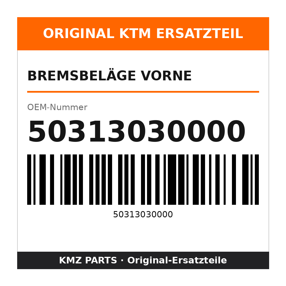 KTM Bremsbeläge vorne 50313030000