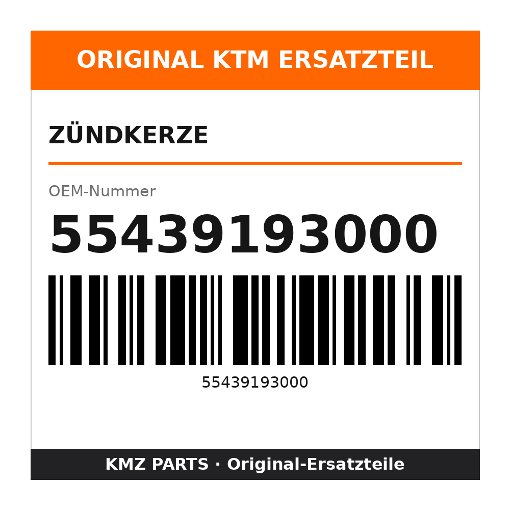 KTM Zündkerze 55439193000