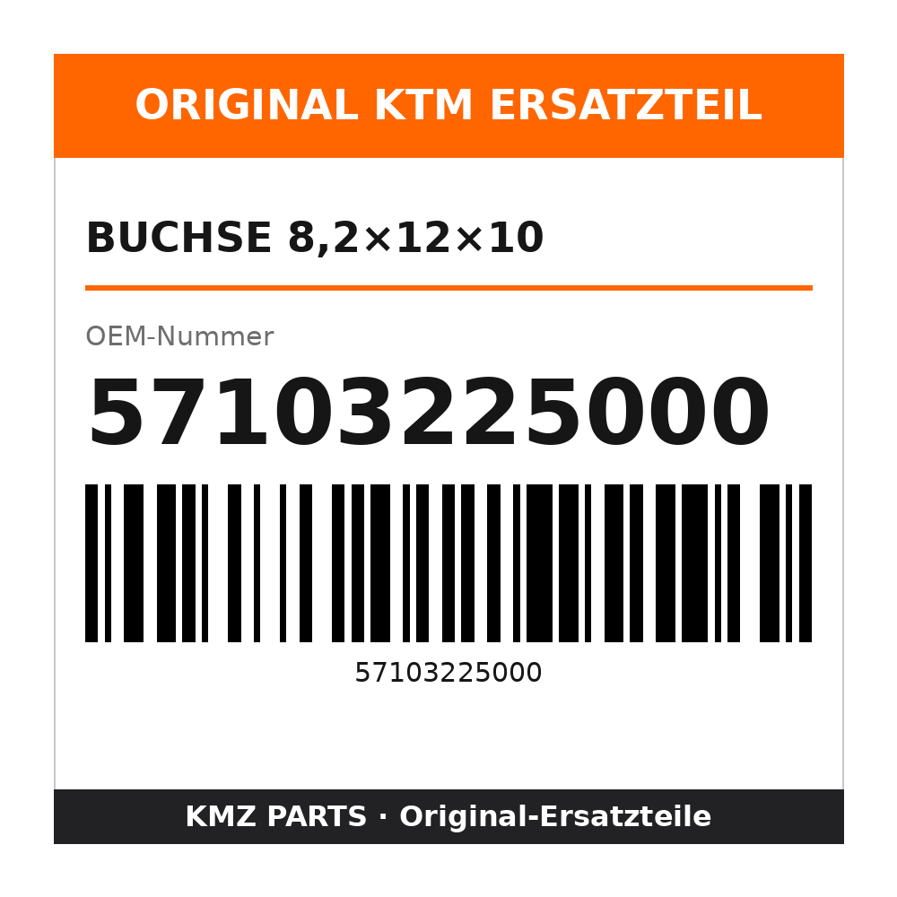 KTM Buchse 8,2×12×10 57103225000