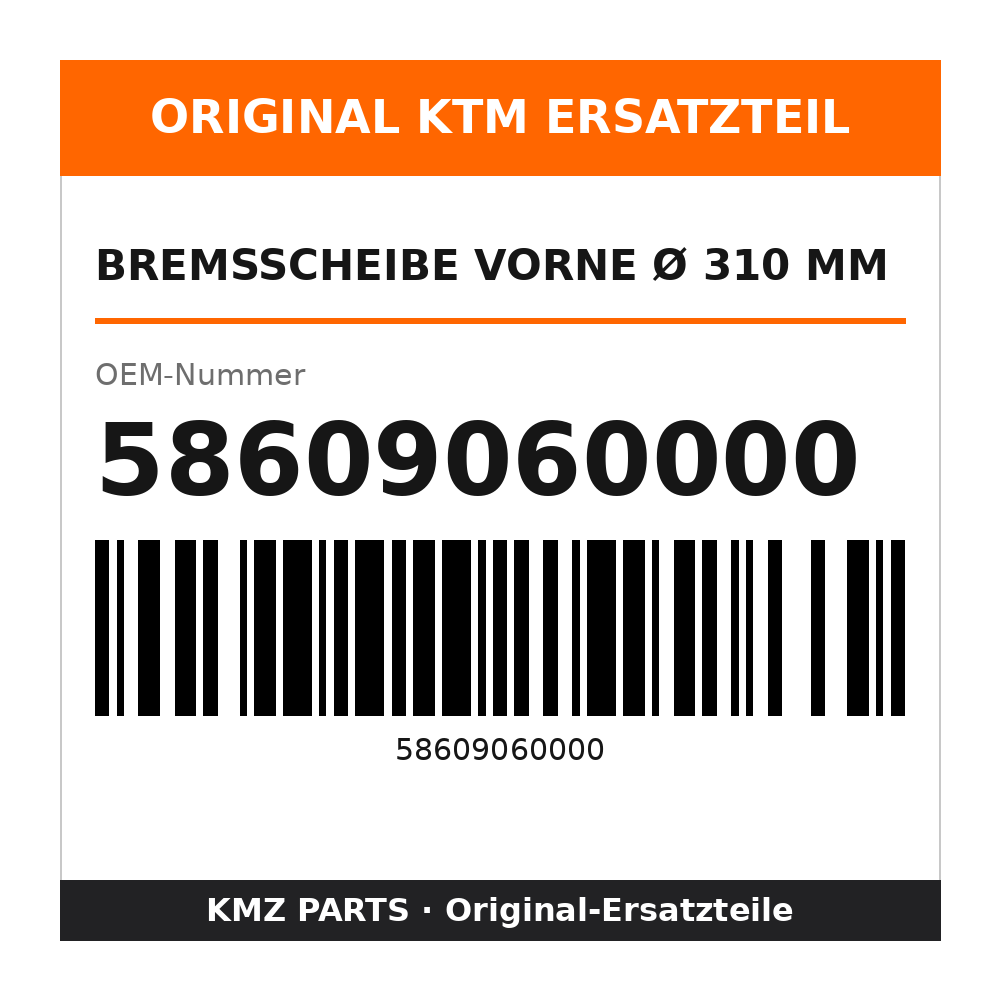 KTM Bremsscheibe vorne Ø 310 mm 58609060000