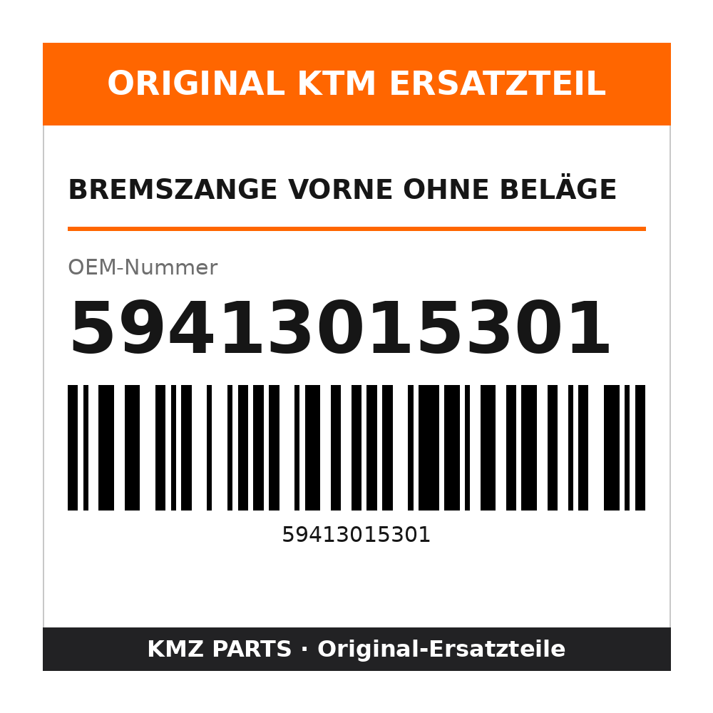 KTM Bremszange vorne ohne Beläge 59413015301