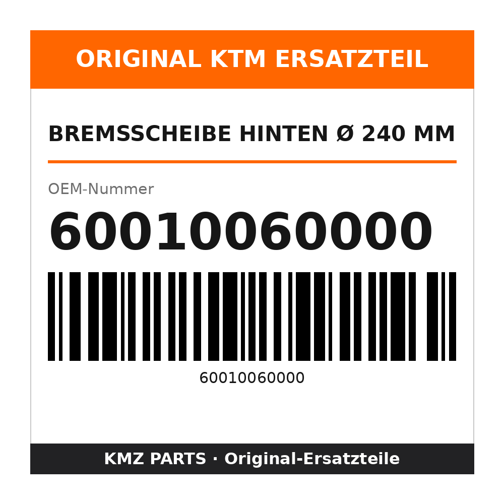 KTM Bremsscheibe hinten Ø 240 mm 60010060000