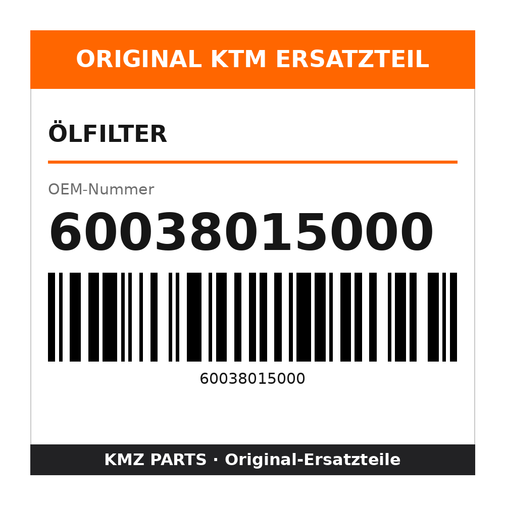 KTM Ölfilter 60038015000