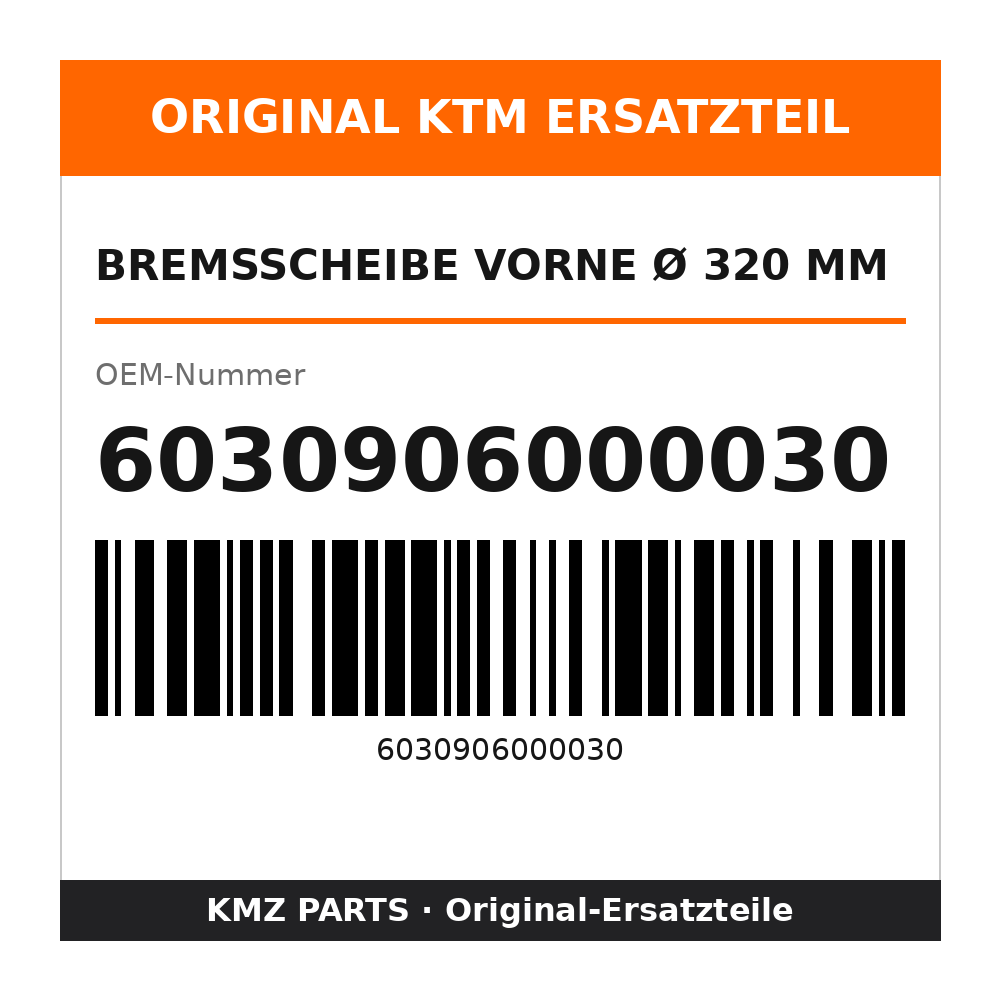 KTM Bremsscheibe vorne Ø 320 mm 6030906000030