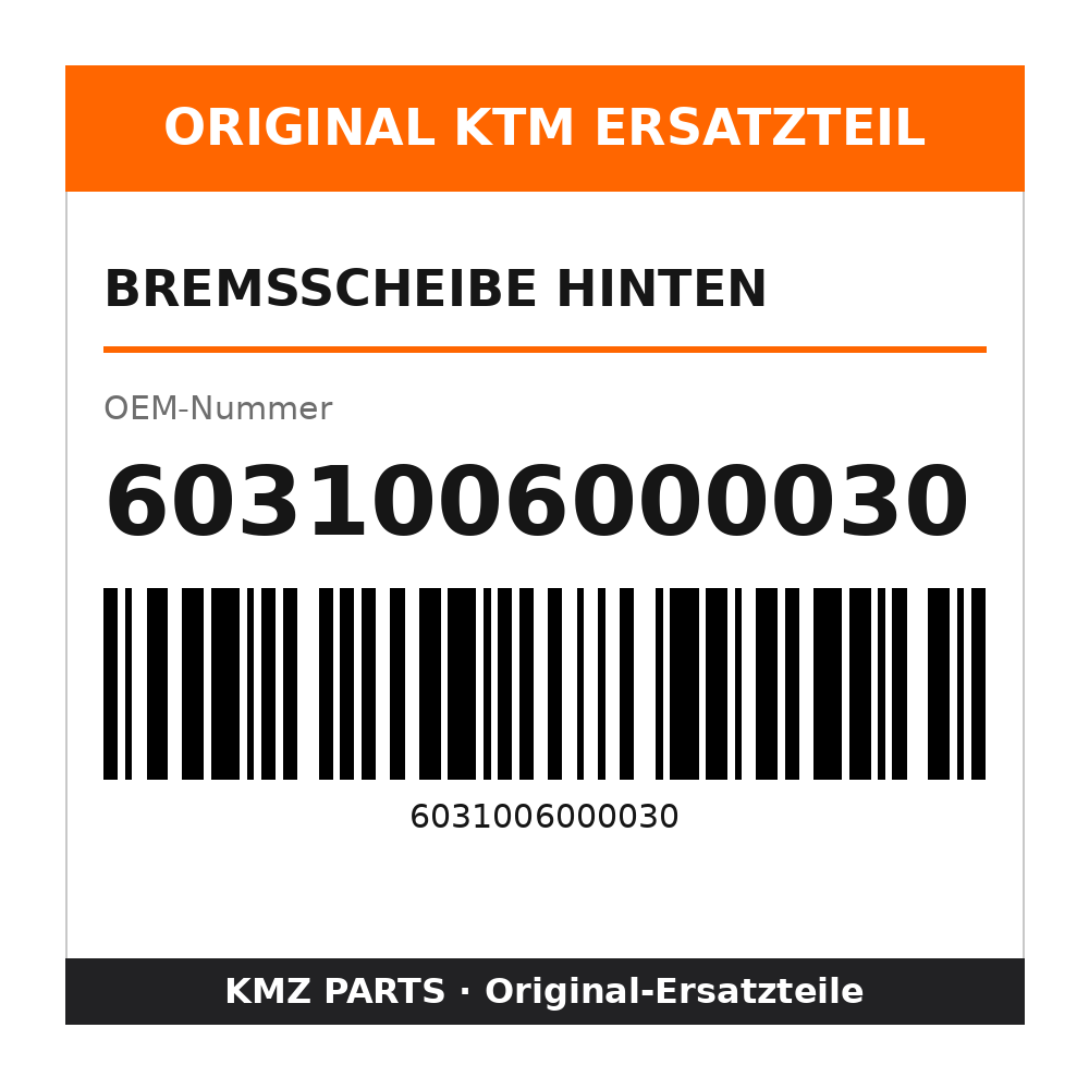 KTM Bremsscheibe hinten 6031006000030