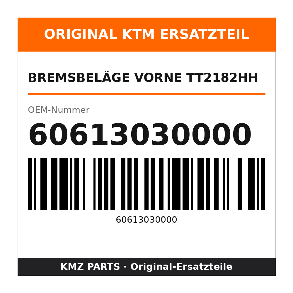 KTM Bremsbeläge vorne TT2182HH 60613030000