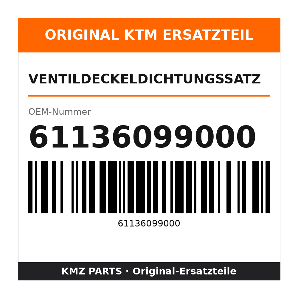 KTM Ventildeckeldichtungssatz 61136099000