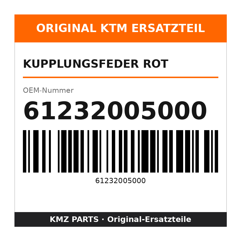 KTM Kupplungsfeder rot 61232005000