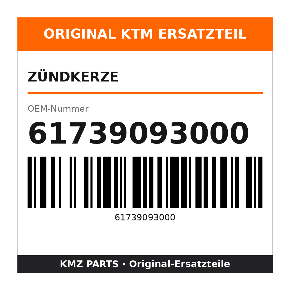KTM Zündkerze 61739093000