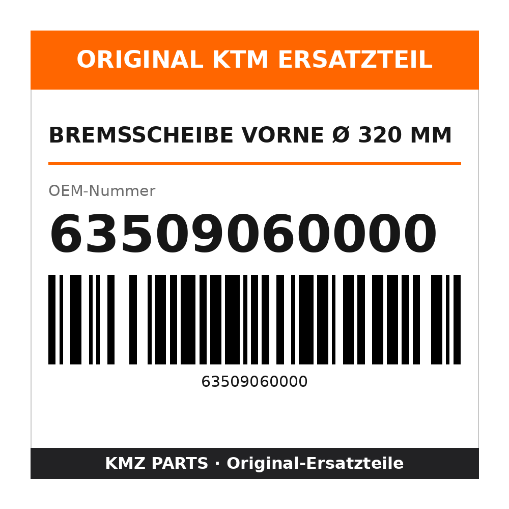 KTM Bremsscheibe vorne Ø 320 mm 63509060000