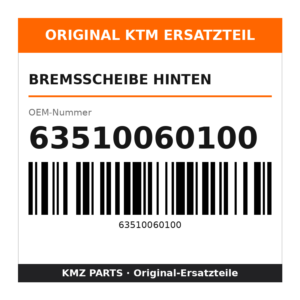 KTM Bremsscheibe hinten 63510060100