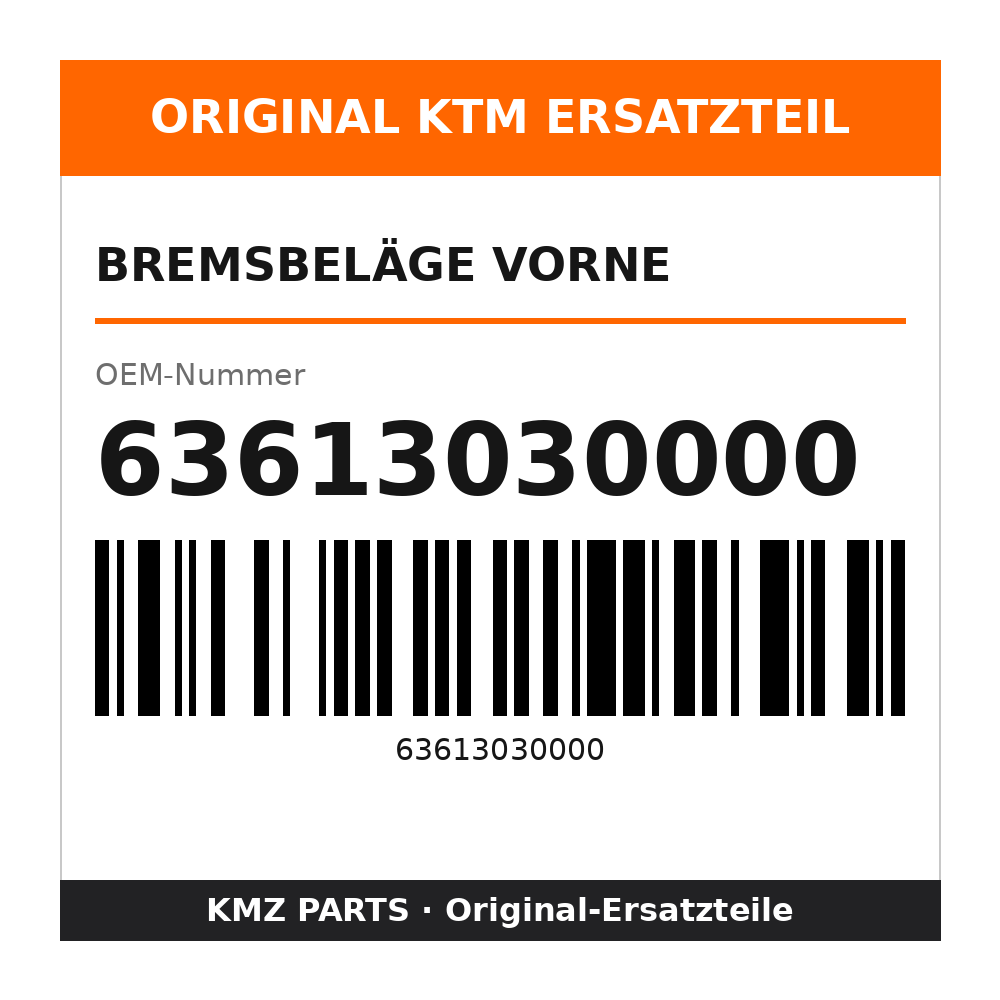 KTM Bremsbeläge vorne 63613030000