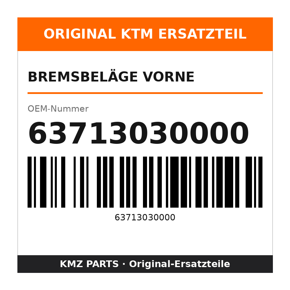 KTM Bremsbeläge vorne 63713030000