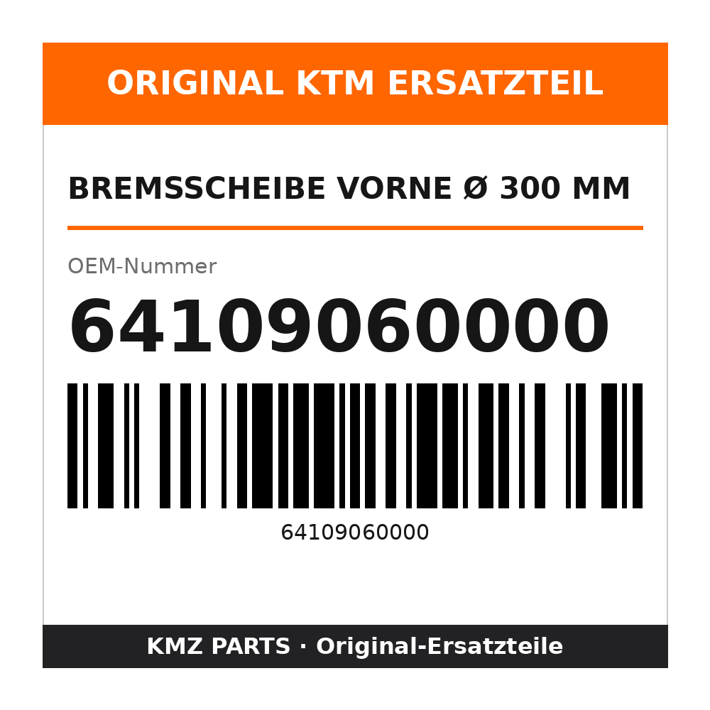 KTM Bremsscheibe vorne Ø 300 mm 64109060000