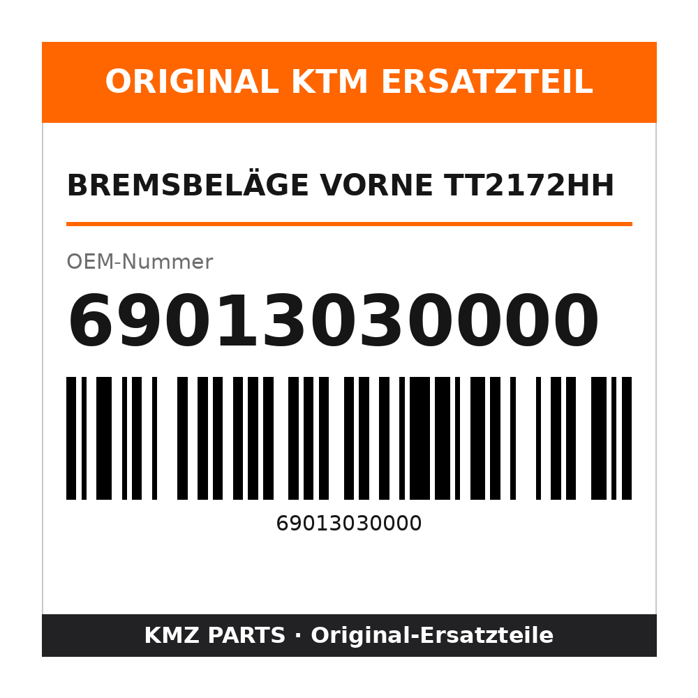 KTM Bremsbeläge vorne TT2172HH 69013030000