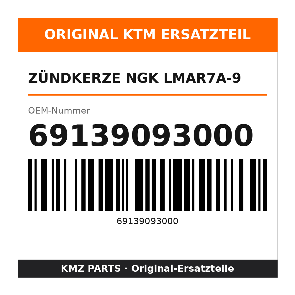 KTM Zündkerze NGK LMAR7A-9 69139093000