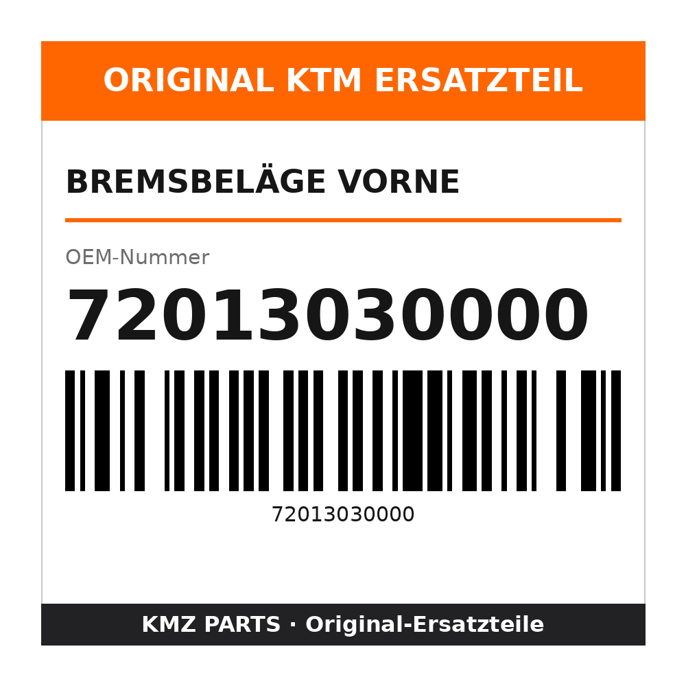 KTM Bremsbeläge vorne 72013030000