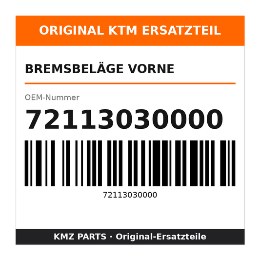 KTM Bremsbeläge vorne 72113030000