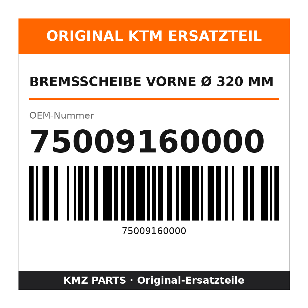 KTM Bremsscheibe vorne Ø 320 mm 75009160000