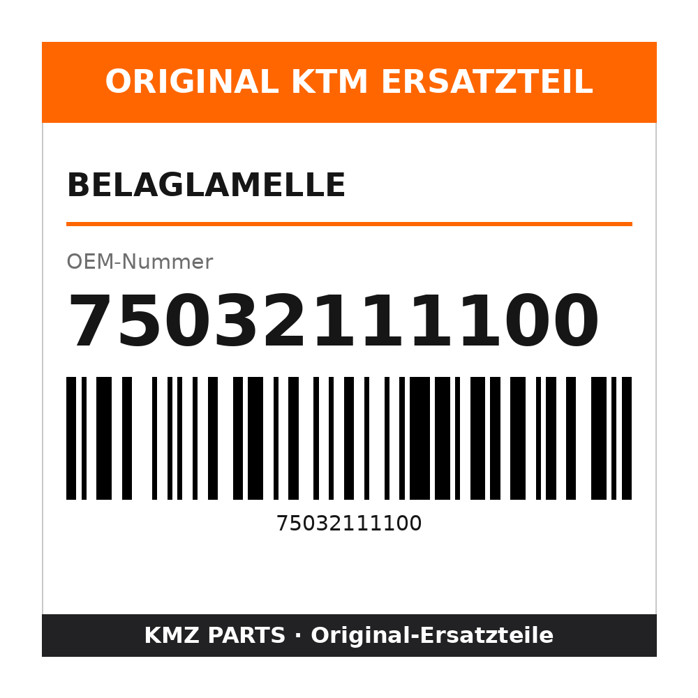 KTM Belaglamelle 75032111100