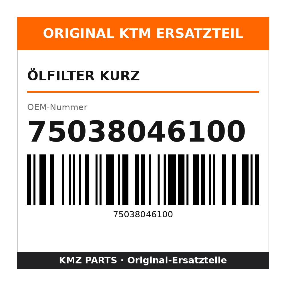 KTM Ölfilter kurz 75038046100