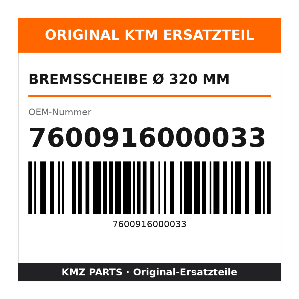 KTM Bremsscheibe Ø 320 mm 7600916000033