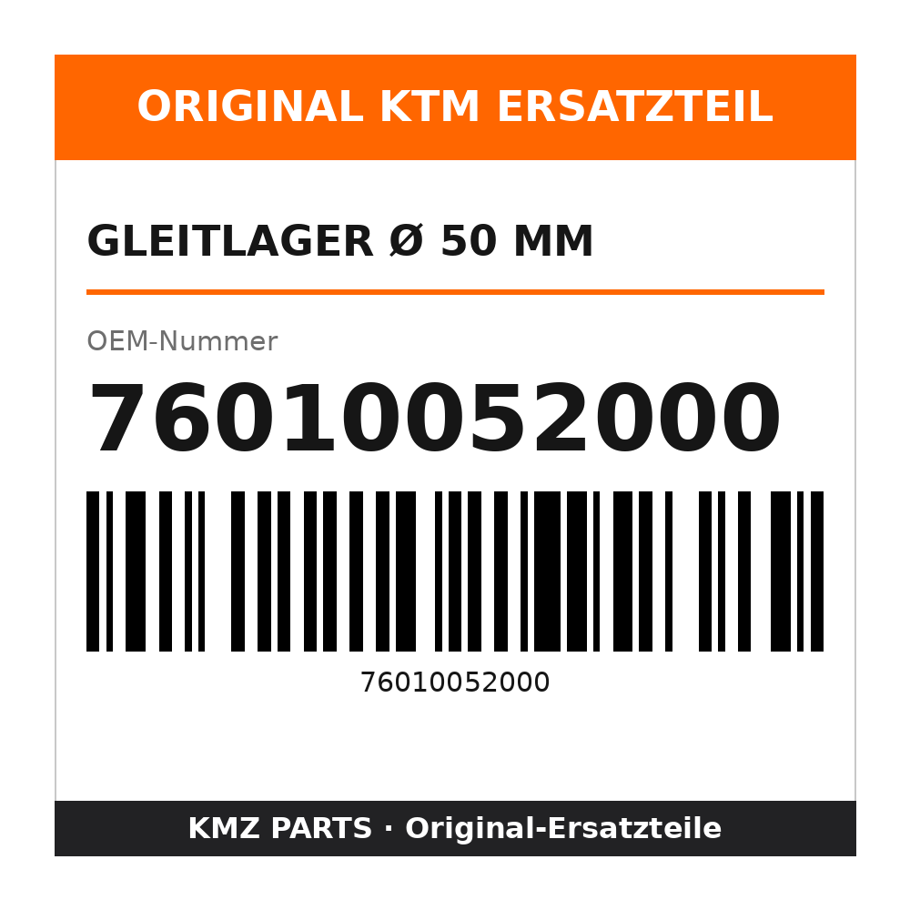 KTM Gleitlager Ø 50 mm 76010052000