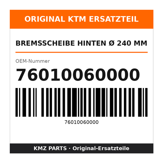 KTM Bremsscheibe hinten Ø 240 mm 76010060000