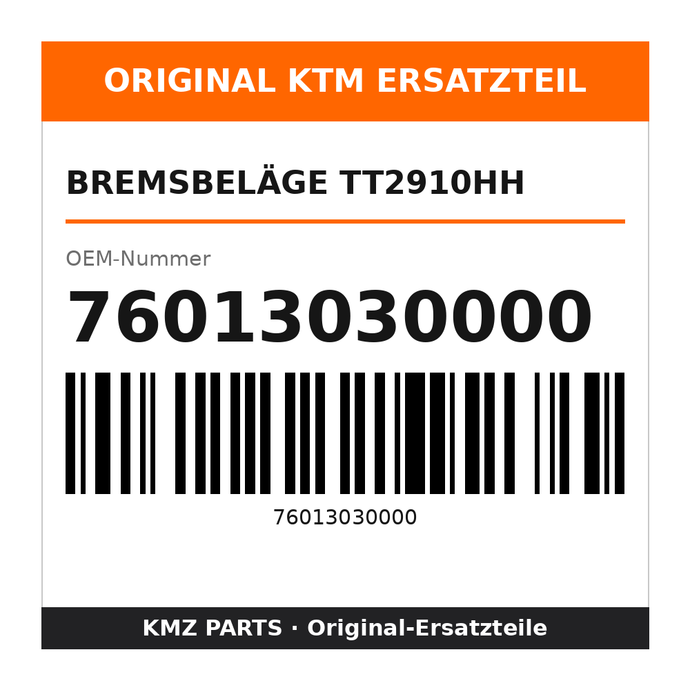 KTM Bremsbeläge TT2910HH 76013030000