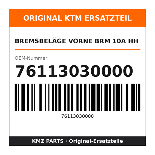 KTM Bremsbeläge vorne BRM 10A HH 76113030000